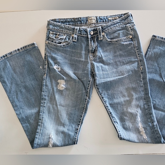 🌺Anoname Joelle Boot Distressed Denim Jeans - Picture 3 of 6